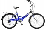 Велосипед 24' складной STELS PILOT-750 синий, 6ск., 16' Z010